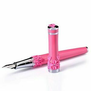 Light Pink Stilou Roxi pentru femei, Scriere Medie, include convertor pentru calimara, 4 rezerve, impachetare cadou imagine