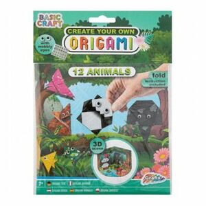 Kit Origami 12 foi cu 24 ochi mobili Grafix GR100050_Animale imagine