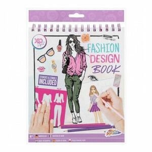 Carte de colorat Fashion Design Book cu stickere si sabloane incluse Grafix GR230005 imagine