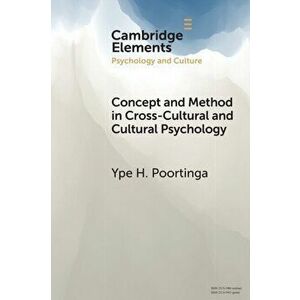 Concept and Method in Cross-Cultural and Cultural Psychology. New ed, Paperback - *** imagine