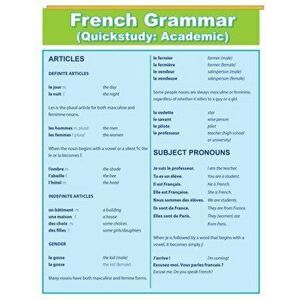 French Grammar: Quick Study Academic, Paperback - Quick Charts imagine