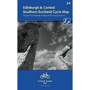 Edinburgh & Central Southern Scotland Cycle Map 24. The Pentlands, Peebles and The Scottish Borders, Sheet Map - Cycle Maps UK imagine