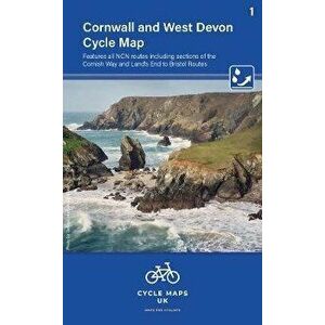 Cornwall & West Devon Cycle Map 1, Sheet Map - Cycle Maps UK imagine