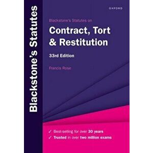 Blackstone's Statutes on Contract, Tort & Restitution. 33 Revised edition, Paperback - *** imagine