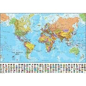 World political laminated, Sheet Map - *** imagine