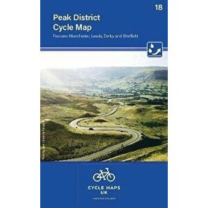 Peak District Cycle Map 18. Features Manchester, Leeds, Derby and Sheffield, Sheet Map - Cycle Maps UK imagine