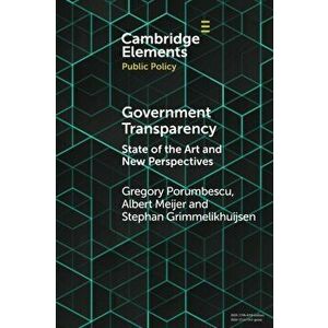 Government Transparency. State of the Art and New Perspectives, Paperback - *** imagine