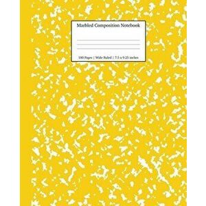 Marbled Composition Notebook: Yellow Marble Wide Ruled Paper Subject Book, Paperback - *** imagine