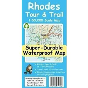 Rhodes Tour and Trail Map, Sheet Map - Jan Kostura imagine