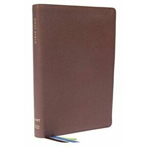 NET Bible, Thinline Large Print, Genuine Leather, Brown, Comfort Print. Holy Bible - Thomas Nelson imagine