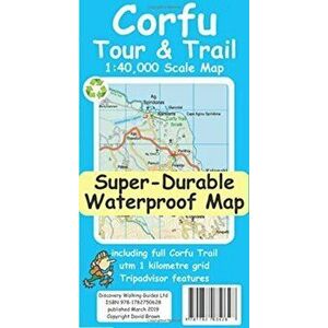 Corfu Tour & Trail Super-Durable Map, Sheet Map - David Brawn imagine