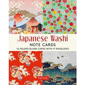 Japanese Washi, 16 Note Cards. 16 Different Blank Cards with 17 Patterned Envelopes - *** imagine