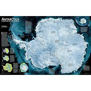 Antarctica Satellite, Laminated. Wall Maps Continents, 2015th ed., Sheet Map - National Geographic Maps imagine