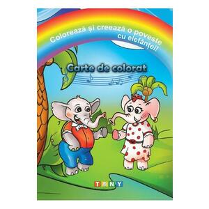 Coloreaza si creeaza o poveste cu elefantei! Carte de colorat imagine
