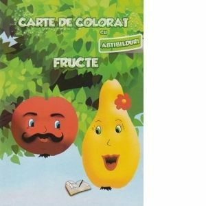 Carte de colorat cu abțibilduri - Fructe imagine