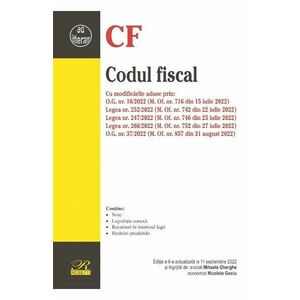 Codul fiscal Ed.6 Act. 11 septembrie 2022 imagine