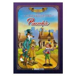Pinocchio. Carte de colorat cu povesti scrisa cu litere mari de tipar imagine