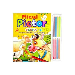 Micul pictor: Ferma. 8 creioane colorate imagine