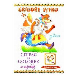 Citesc si colorez cu autocolante: Gasca - Grigore Vieru imagine