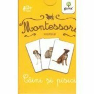 Carti de joc Montessori. Vocabular. Caini si pisici imagine