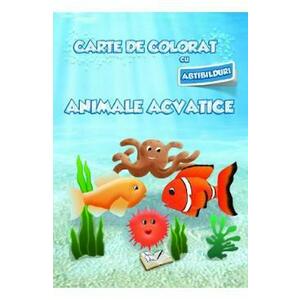 Carte de colorat cu abtibilduri - Animale acvatice imagine