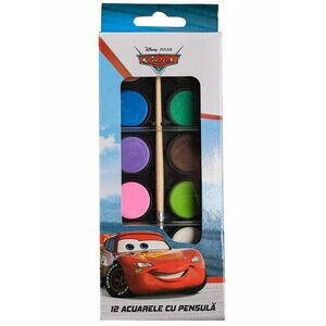 Set acuarele 12 culori + pensula, Disney Cars imagine
