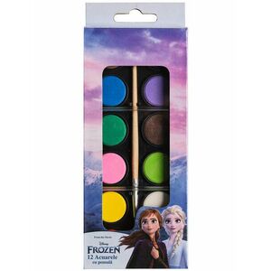 Set acuarele 12 culori + pensula, Disney Frozen imagine