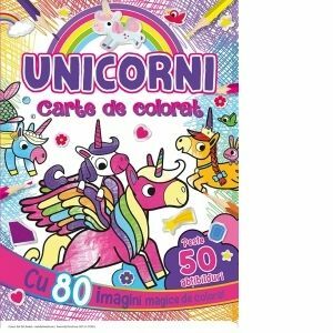 Unicorni. Carte de colorat cu abtibilduri imagine