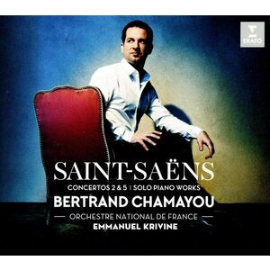 Saint-Saens: Piano Concertos No. 2 & 5, pieces for solo piano | Bertrand Chamayou, Emmanuel Krivine, Orchestre Nationale de France imagine