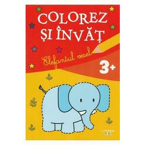 Elefantul vesel. Colorez si invat imagine