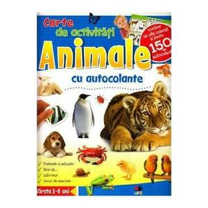 Animale - Carte de activitati cu autocolante imagine