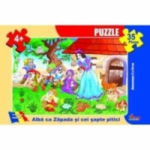 Puzzle 35 piese - Alba ca Zapada si cei sapte pitici imagine