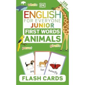English for Everyone Junior: First Words Animals Flash Cards imagine