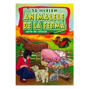 Sa invatam animalele de la ferma - Carte de colorat imagine