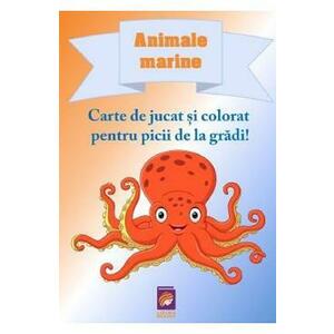 Animale marine. Carte de jucat si colorat pentru picii de la gradi! imagine