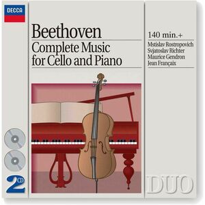 Beethoven - Complete Music for Cello & Piano | Ludwig van Beethoven, Mstislav Rostropovich, Sviatoslav Richter imagine
