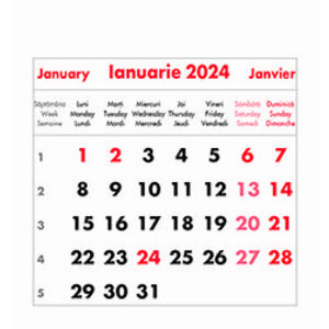 Mini calendar de birou 2024 imagine