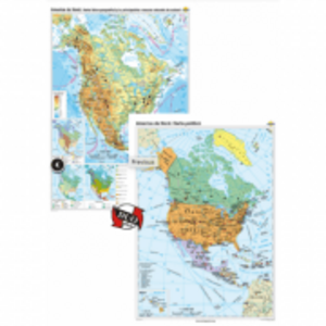 America de Nord. Harta fizico-geografica si a principalelor resurse naturale de subsol si America de Nord. Harta politica – Duo Plus ( CR-3113DPA 120x imagine