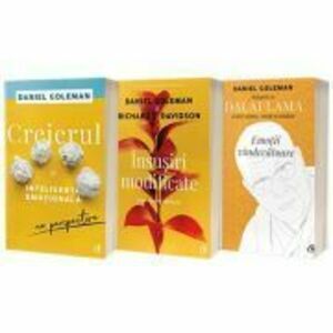 Pachet de 3 carti seria Creierul si inteligenta emotiilor, Insusiri modificate, Emotii vindecatoare Daniel Goleman Dalai Lama imagine