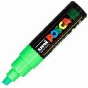 Marker UNI PC-8K 8. 0 mm, varf tesit, verde fluorescent, Posca (M650) imagine