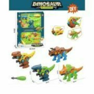 Set de construit 2 dinozauri, cu surubelnita si accesorii imagine