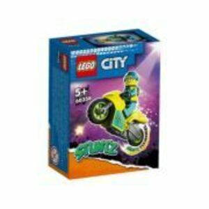 LEGO City. Motocicleta cibernetica de cascadorii 60358, 13 piese imagine
