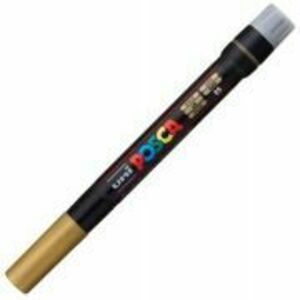 Marker pensula UNI Brush PCF-350, K, auriu, Posca (M422) imagine