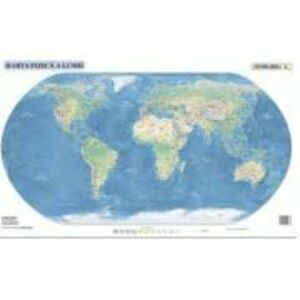 Harta lumii 50x70 cm, fizico-geografica/politica imagine
