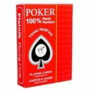 Pachet carti de joc poker profesionale, peek index Texas Hold'em Rosu imagine