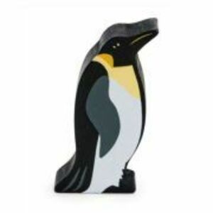Figurina Pinguin regal, din lemn premium imagine