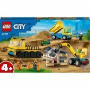 LEGO City. Camioane de constructie si macara cu bila pentru demolari 60391, 235 piese imagine