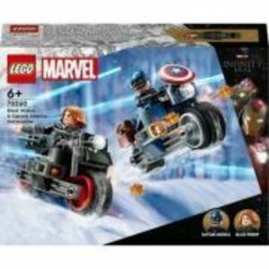 LEGO Marvel Super Heroes. Motocicletele lui Black Widow si Captain America 76260, 130 piese imagine