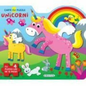 Carte cu puzzle - Unicorni imagine