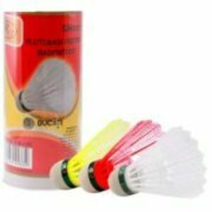 Set 3 fluturasi badminton, plastic, cu cap pluta, multicolor, RCO imagine
